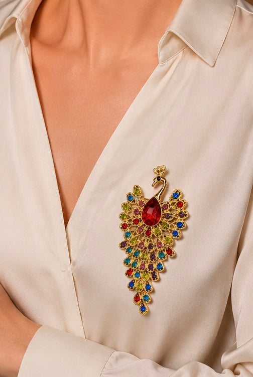 Peacock Brooch