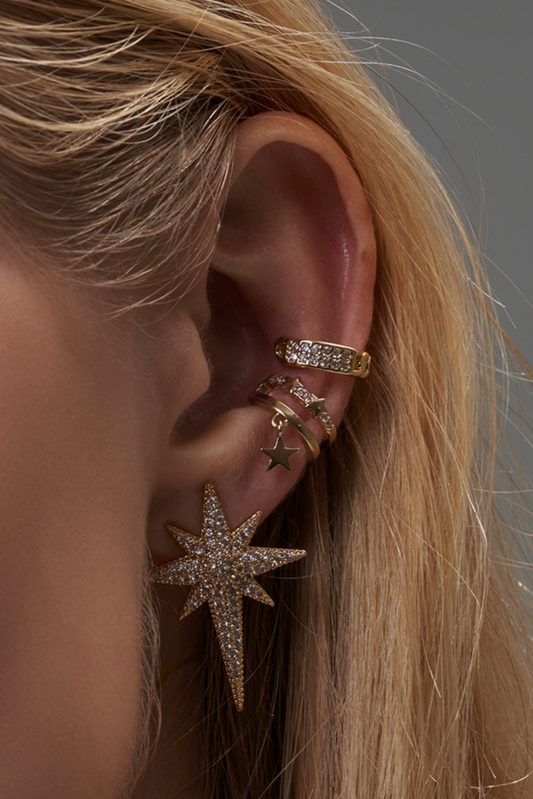 Sparkling Star Earrings &Ear cuffs