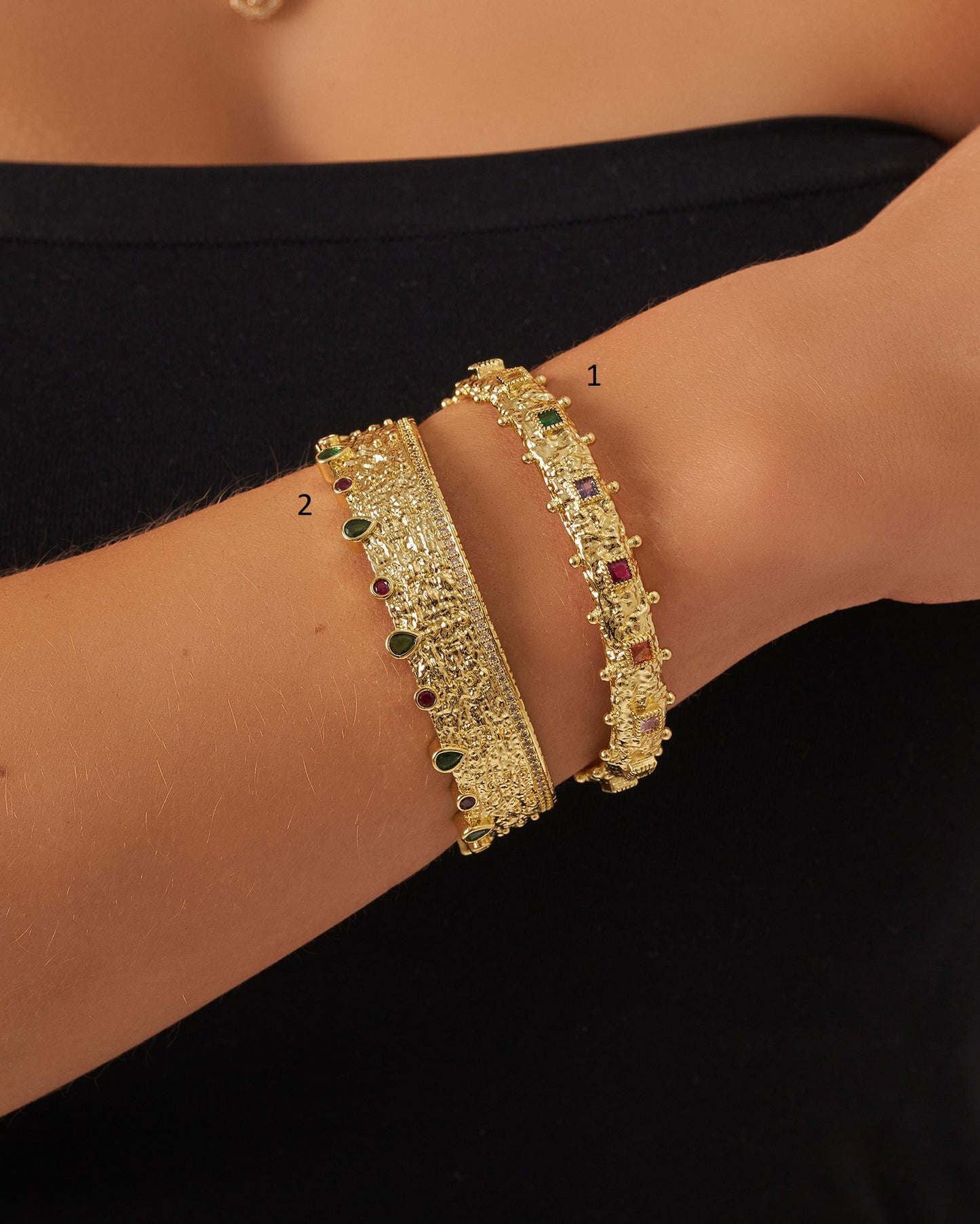 Colorful zircon stones Bangles