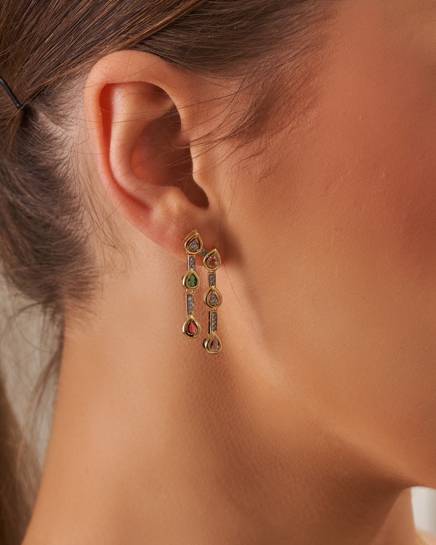 Colorful zircon stones Earrings