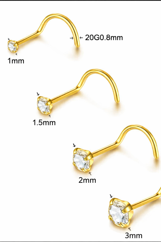 Titanium Nose Piercing U-Shape (gold tone )