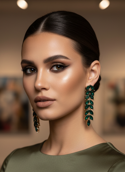 Emerald color earring