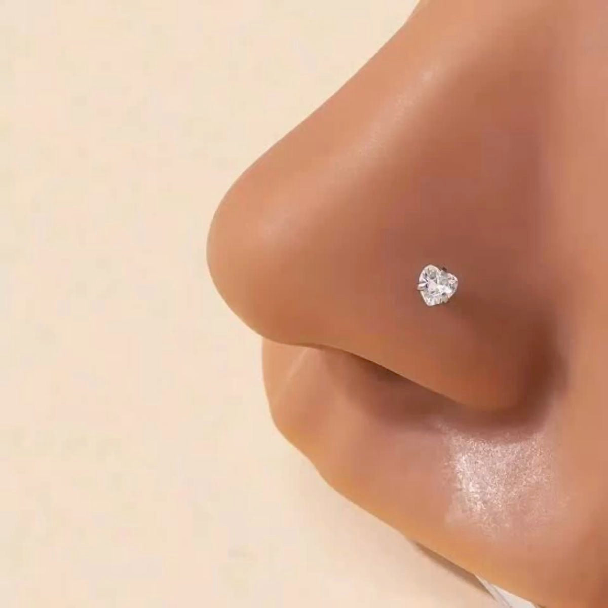 Titanium Nose Piercing L- Shape (silver tone )