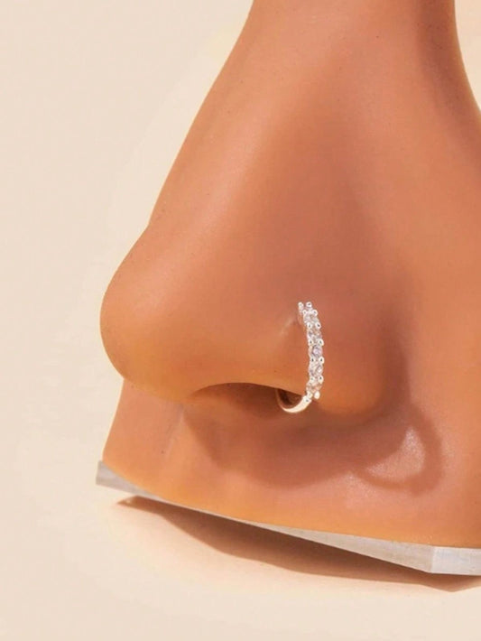 Hoop Nose piercing (silver )                   ⭐ Best Value — Save 90 EGP when you buy 3