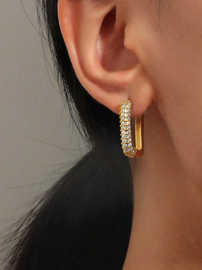 Square Hoop Earrings (pair) حلق