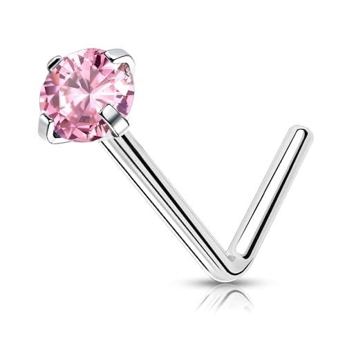Titanium Nose Piercing L- Shape (silver tone )