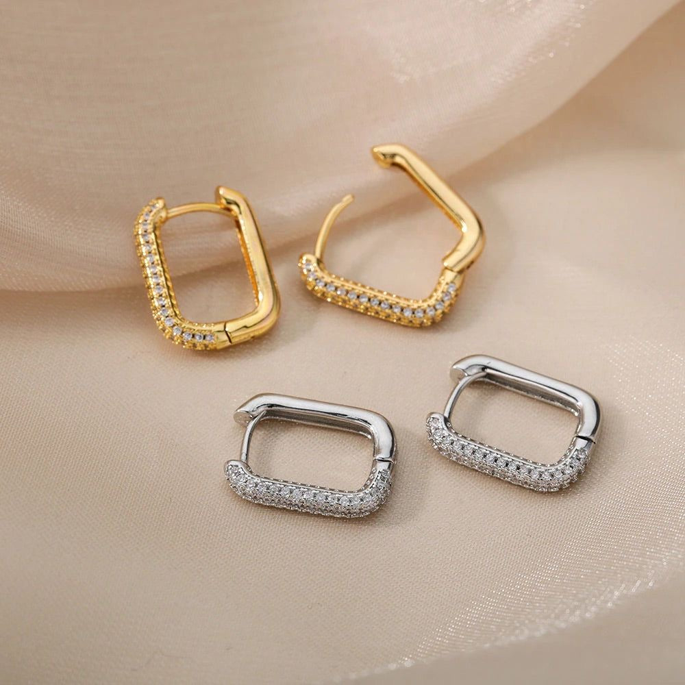 Square Hoop Earrings (pair) حلق