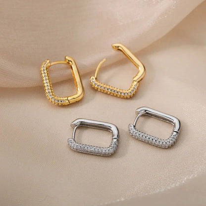 Square Hoop Earrings (pair) حلق