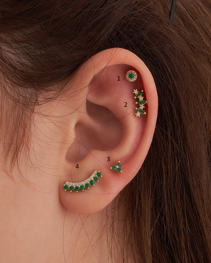 Green Stud Earrings