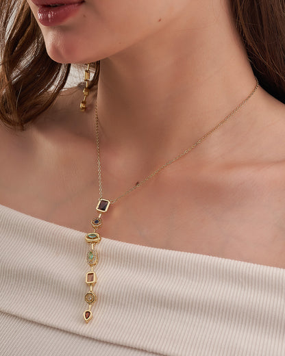 Colorful Jewelry Set (Necklace + Hand chain + Earring )