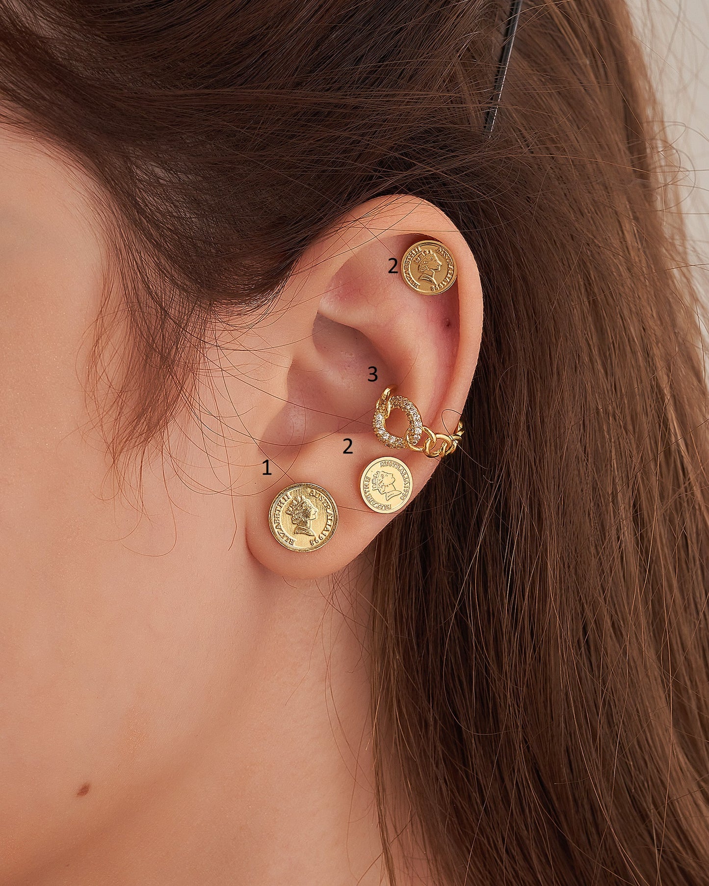 Coins Earrings  & Ear  cuffs