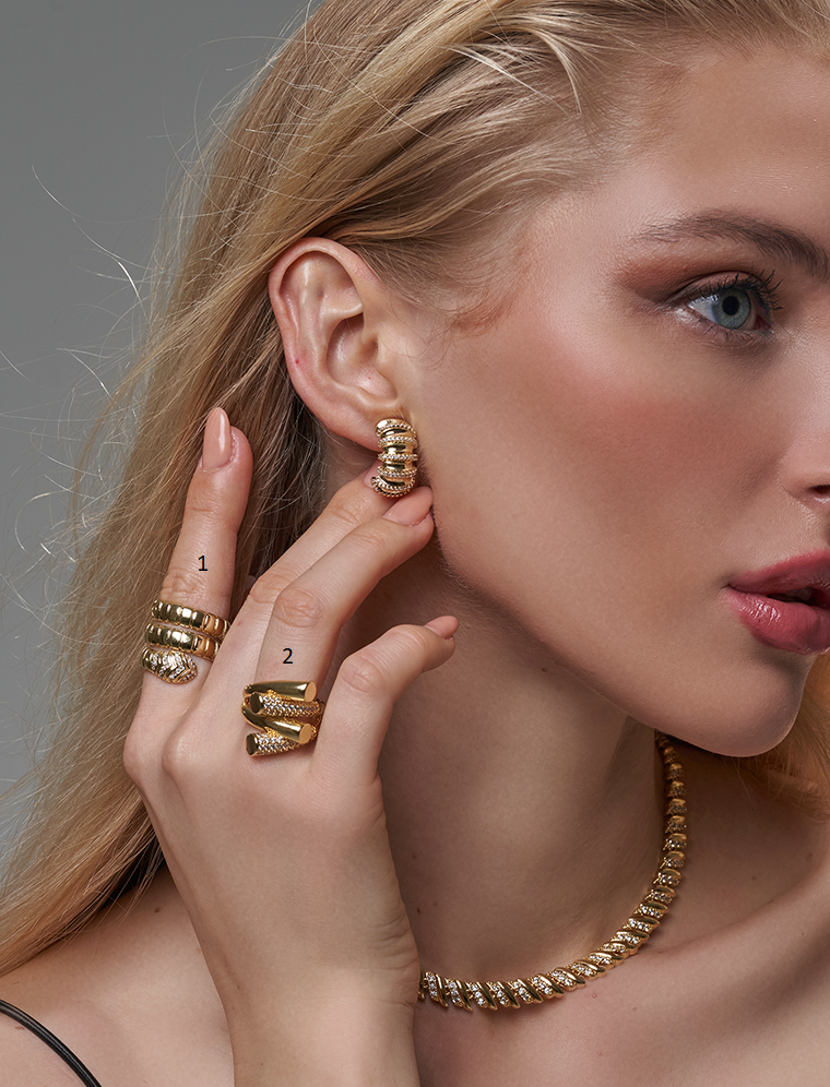 Gold hoop earring