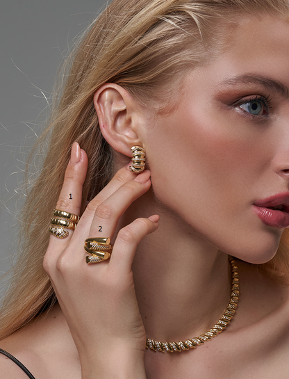 Gold hoop earring