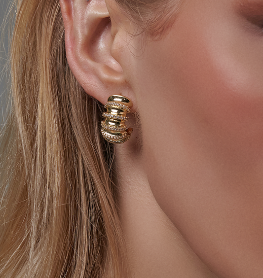 Gold hoop earring