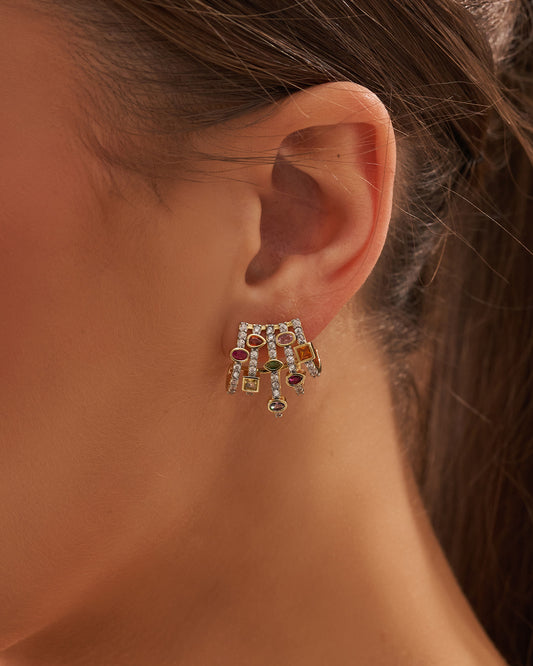 Colorful zircon stones  Earrings