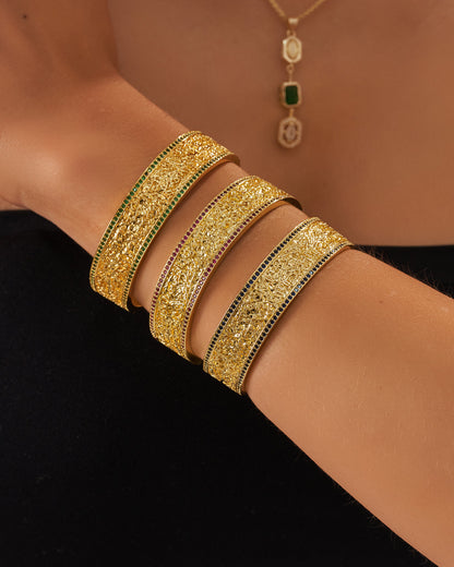 Bangles with colorful zircon stones ( ايه الكرسي )