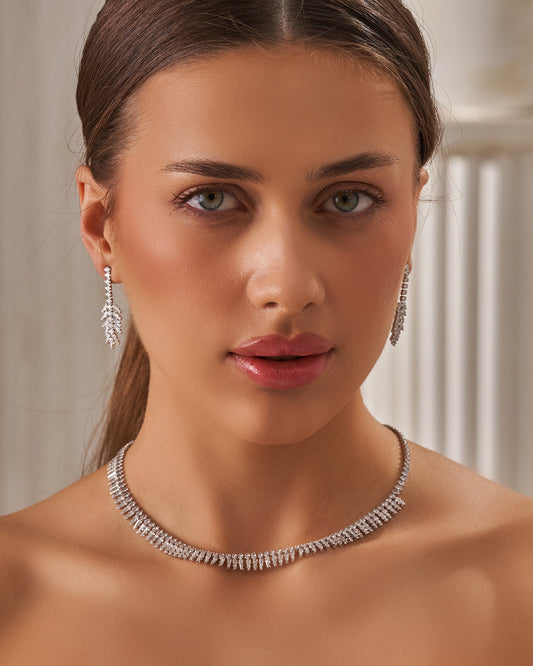 Zircon Set Necklace &Earrings