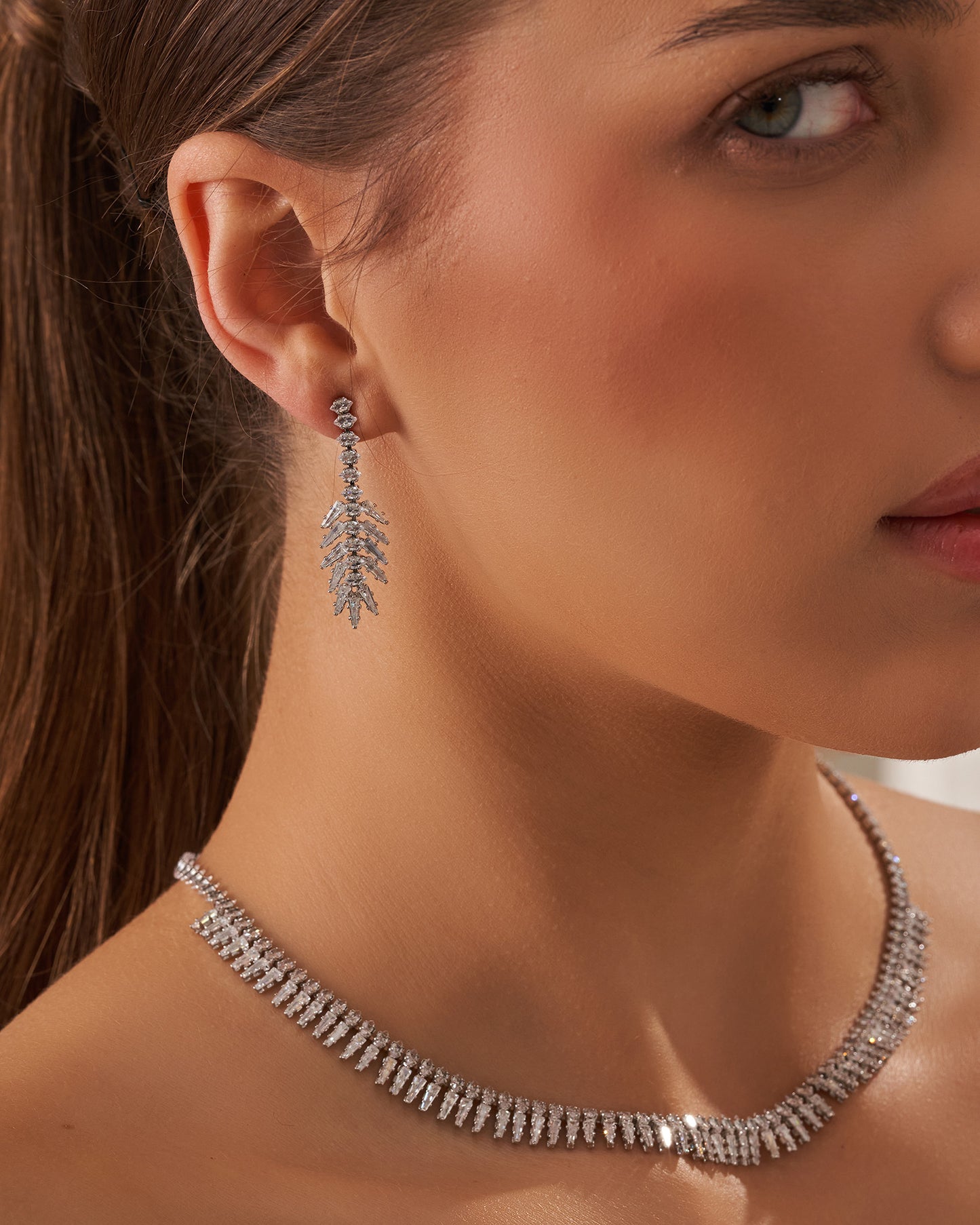 Zircon Set Necklace &Earrings