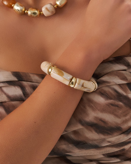 Beige Color Chunky Bangles