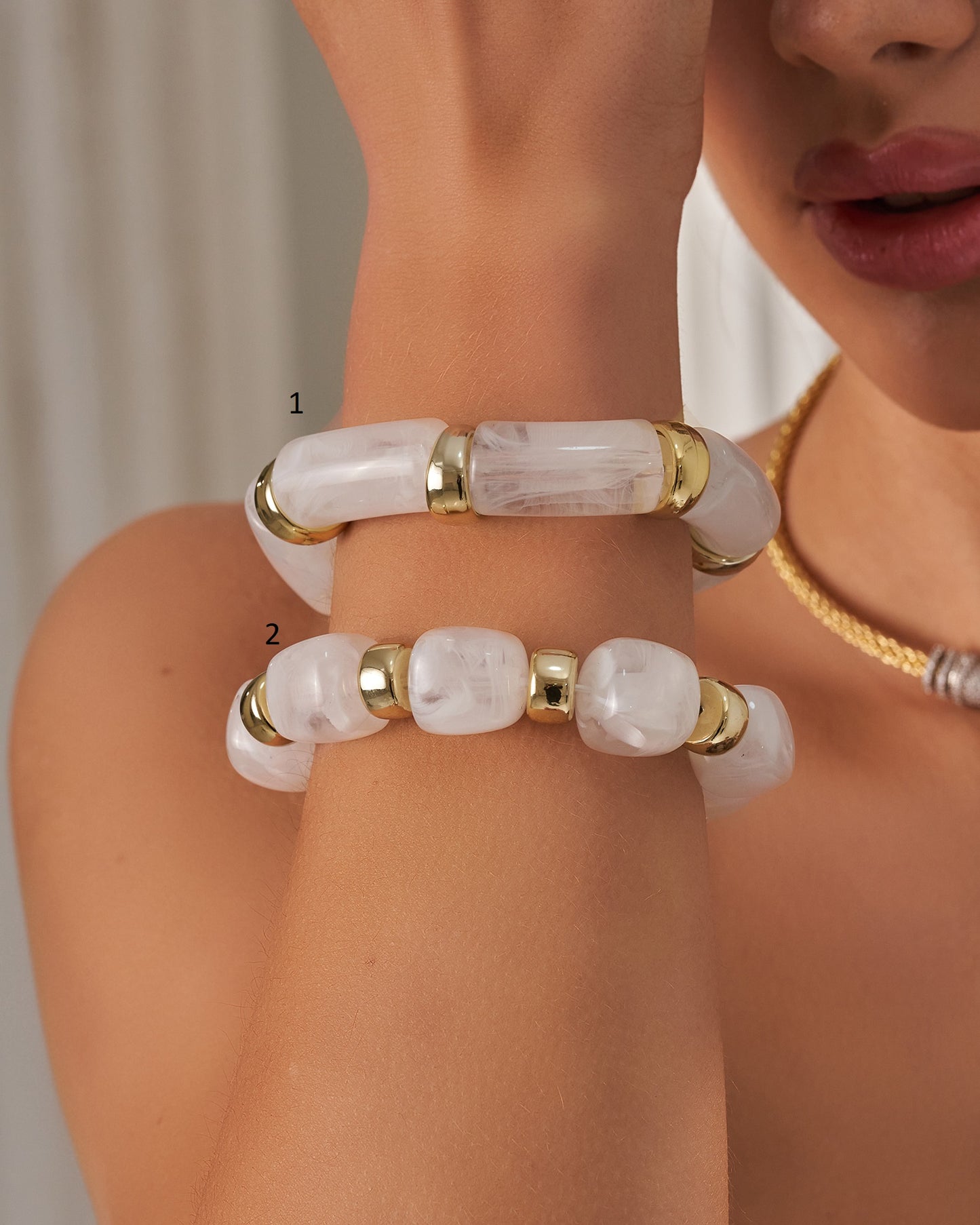 White Chunky Bangles