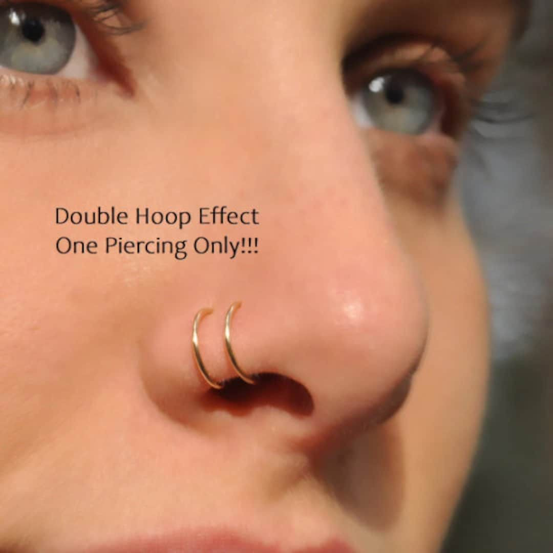 Nose Piercing “ Double hoop effect “