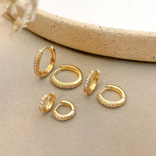 sparkling zircon stones Hoops