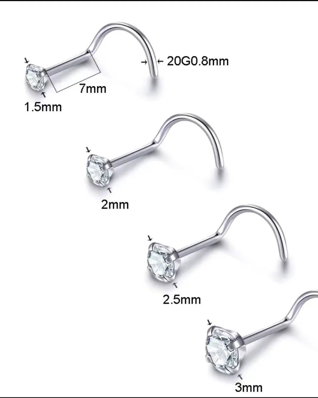 Titanium Nose Piercing U-Shape (silver tone )