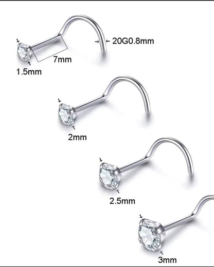 Titanium Nose Piercing U-Shape (silver tone )